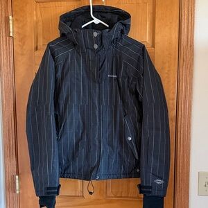 Columbia Black Pinstripe Ski Jacket